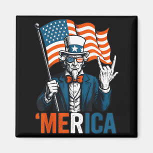 Íman Tio Sam Merica Rock Engraçado 4 de Julho Americano