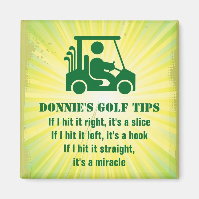 Íman Tip de Golfe Personalizado Tip Golfer Magnet Verde (Frente)
