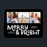 Íman Típica mínima moderna 3 foto Foto Natal M<br><div class="desc">Tudo pode não estar calmo,  mas tudo ainda pode ser brilhante com este divertido cartão de Natal colorido. Com espaço para 3 fotografias quadradas,  disponível numa seleção de cores.</div>