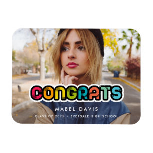 Íman Tipografia colorido Vintage Graduação de fotos