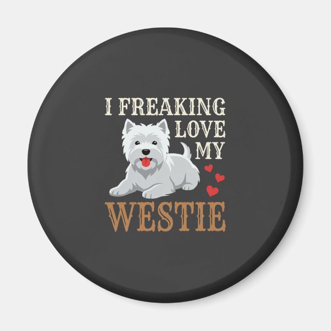 Íman Tipografia de Amor ao Cão Westie (Frente)