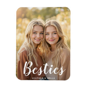 Íman Tipografia de Foto Personalizada Melhor Amiga