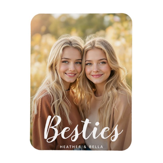 Íman Tipografia de Foto Personalizada Melhor Amiga (Vertical)