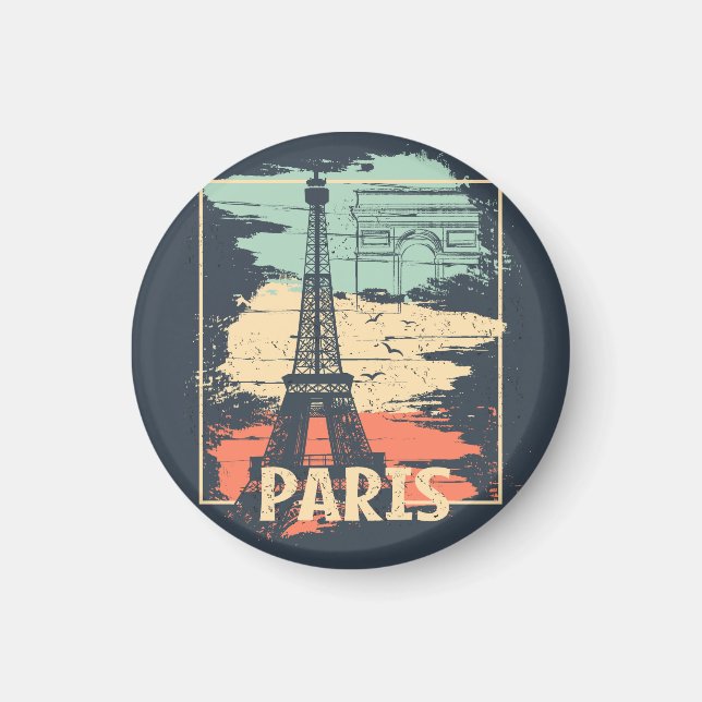 Íman Tipografia de Paris: abstrato Eiffel poster. (Frente)