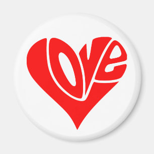 Íman Tipografia do Amor em Forma de Coração