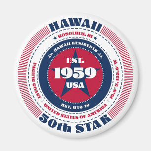 Íman Tipografia do Círculo Hawaii - Lâmpada do Souvenir