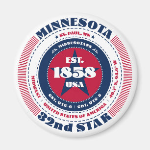 Íman Tipografia do Círculo Minnesota Souvenir Magnet