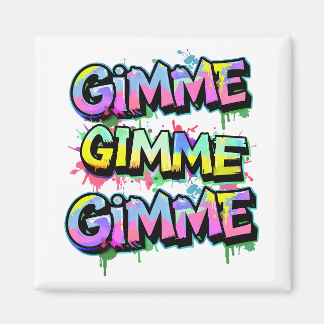 Íman Tipografia do Gimme de grafite (Frente)