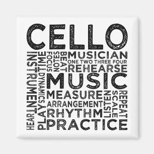 Íman Tipografia do violoncelo