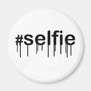 Íman Tipografia Drooling de Hashtag Selfie