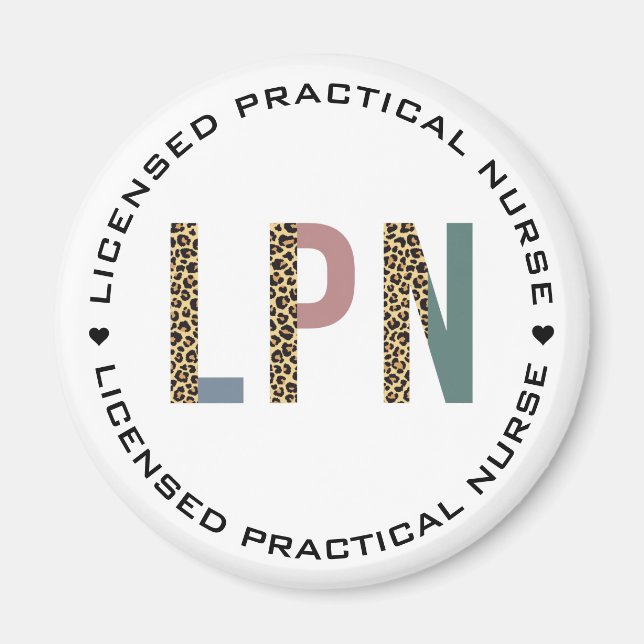Íman Tipografia Prática de Enfermeira Leopardo Licencia (Frente)