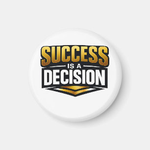 Íman Tipografia Success Gold em Preto