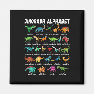Íman Tipos De Dinossauros Alphabet A-z Abc Dino Identif