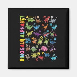 Íman Tipos De Dinossauros Alphabet A-z Abc Dino Identif