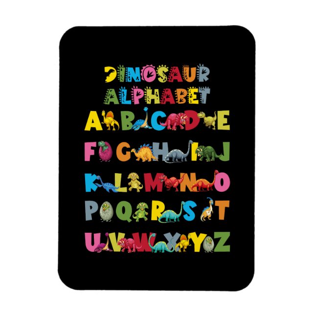 Íman Tipos De Dinossauros Alphabet ABC (Vertical)