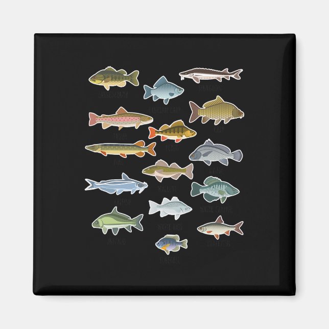 Íman Tipos De Pesca De Peixes Águas frescas (Frente)