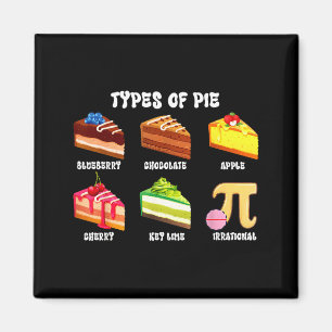 Íman Tipos De Torta Pi Day Geek Engraçado 3.14 Math Men