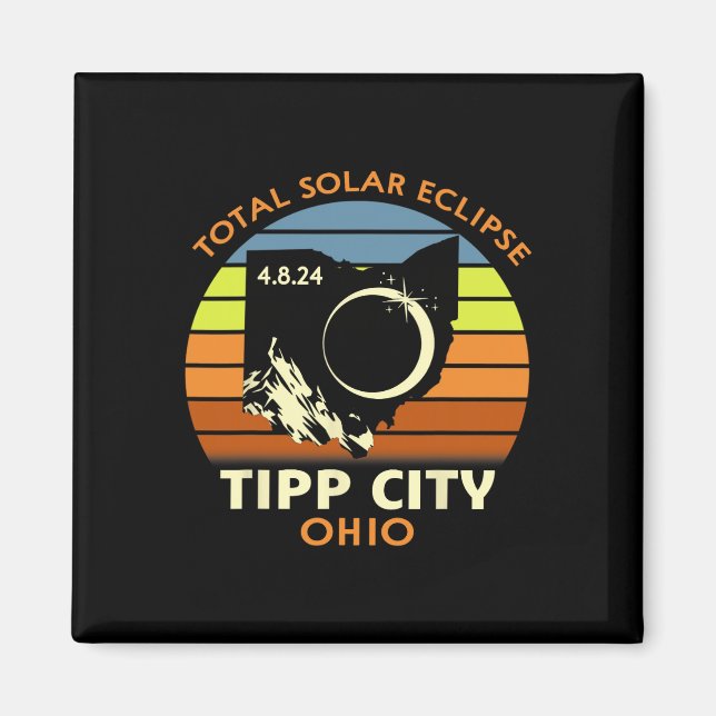 Íman Tipp City Ohio Total Solar Eclipse 2024 (Frente)