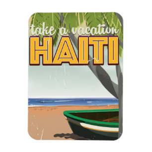 Íman Tire uma viagem para o Haiti pôster de viagem