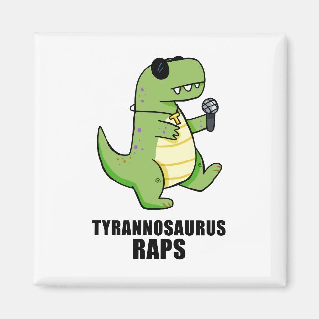 Íman Tiro Rap T-Rex Musical Pun Magnet (Frente)