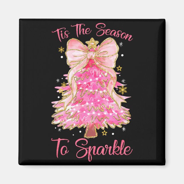 Íman Tis The Season Sparkle Christmas Tree Xmas Women G (Frente)