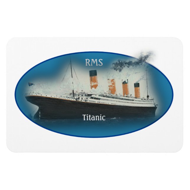 Íman Titanic Maritime Blue White Star Line RMS - Navio (Horizontal)