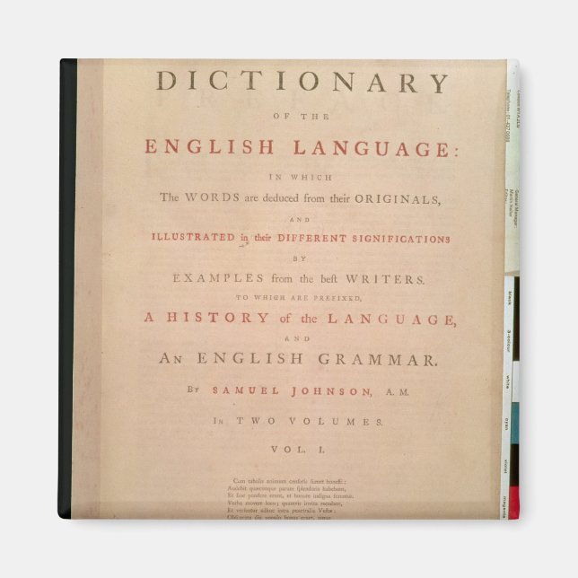 Íman Título da página do volume I da língua inglesa (Frente)