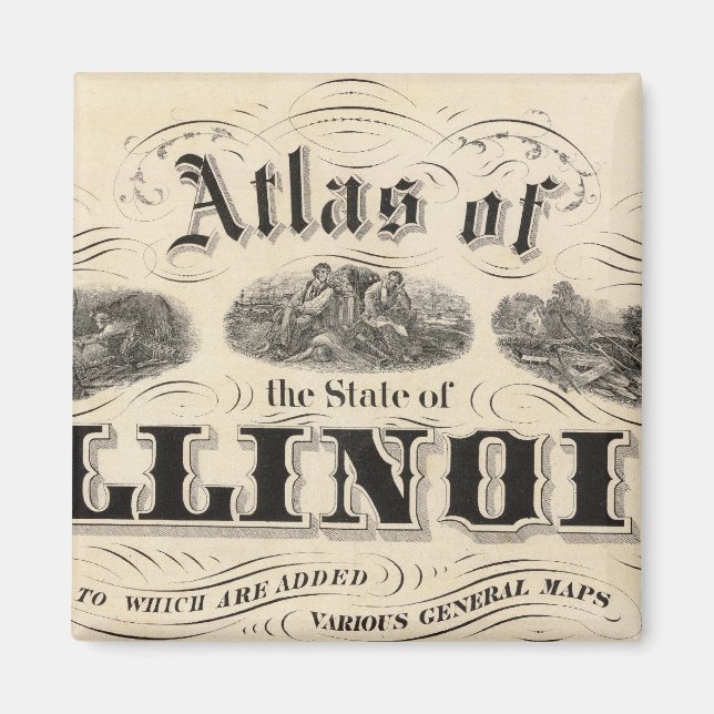 Íman Título Page Atlas do Estado de Illinois (Frente)