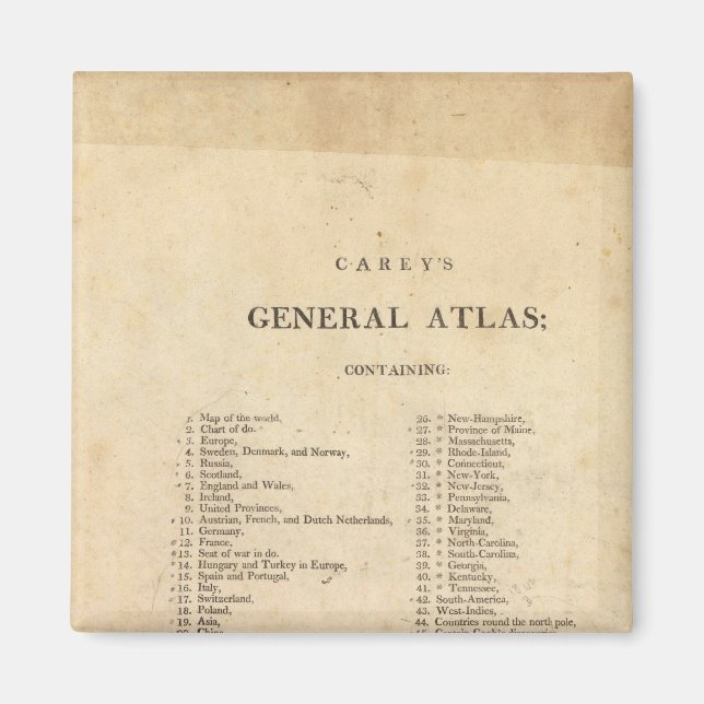 Íman Título Página Atlas Geral de Carey (Frente)