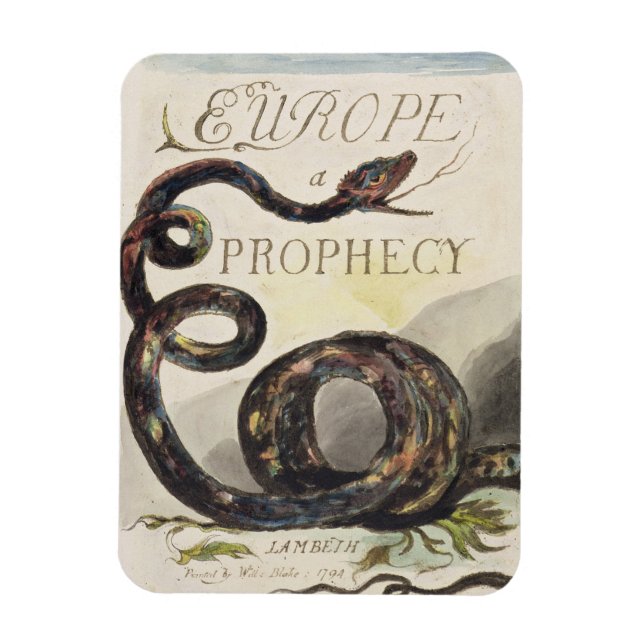 Íman Título Página de 'Europa. A Profecy', 1794 (alivio (Vertical)