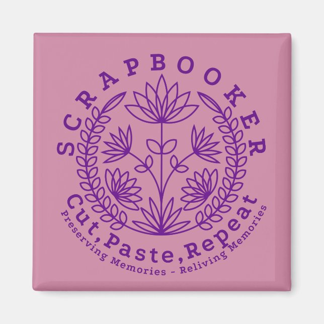 Íman Título: "Scrapbookers - Cortar, Colar e Repetir" (Frente)