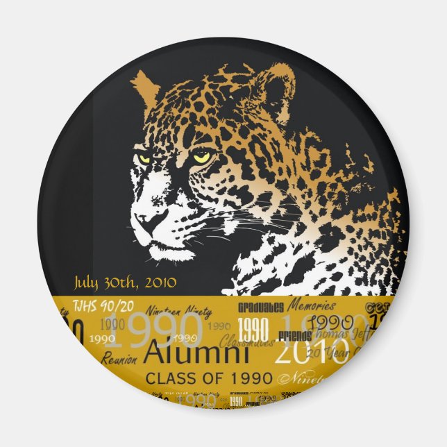 Íman TJHS 20 anos de ímã redondo (Frente)