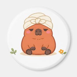Íman Toalha de Turbante de Capivara Fofa para Dia de Sp