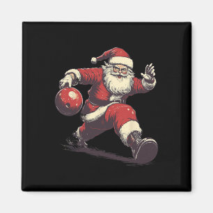 Íman Toca de Papai Noel engraçado jogador de boliche Na