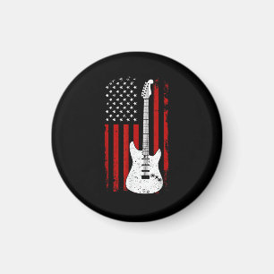 Íman Toca Música Bandeira Americana dos EUA Violão Guit