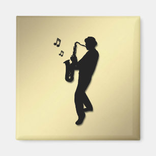 Íman Toca Saxofone Dourado