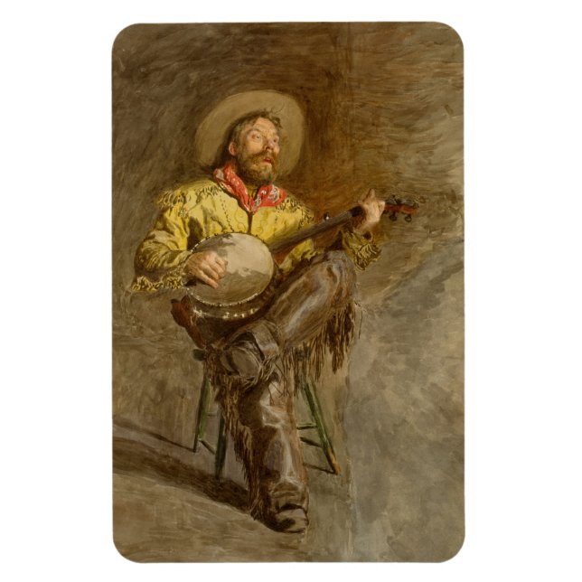 Íman Tocado de banjo Cowboy espanhol cantando canção de (Vertical)
