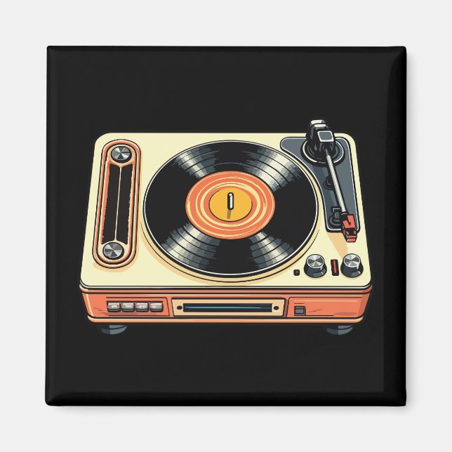 Íman Tocador de Vinil Retrô (Frente)