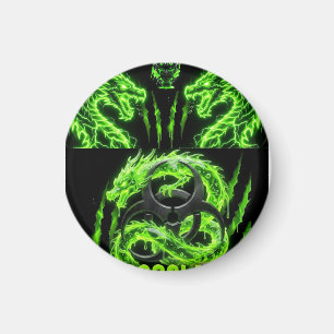 Íman TOCOCLAWS Dragões Gêmeos Neon Verde Relâmpago