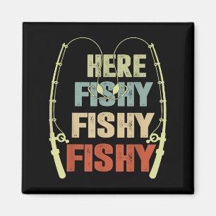 Íman Toddler Boy Here-fishy Engraçado Pesca Buddy B Fis