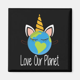 Íman Todler Girl Earth Day T Shirt Kids Unicorn Face T