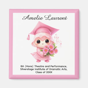 Íman 🎓 Todo texto personalizado Chibi Bloom Graduação
