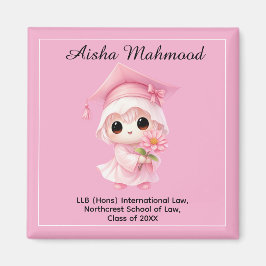 Íman 🎓 Todo texto personalizado Chibi Rose Graduação