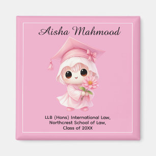 Íman 🎓 Todo texto personalizado Chibi Rose Graduação