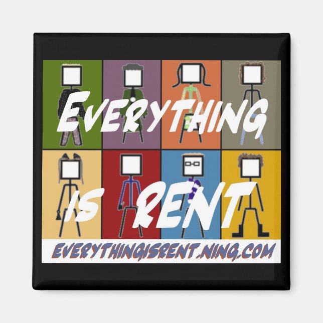 Íman Todos os 8 Stick Figures Magnet (Frente)