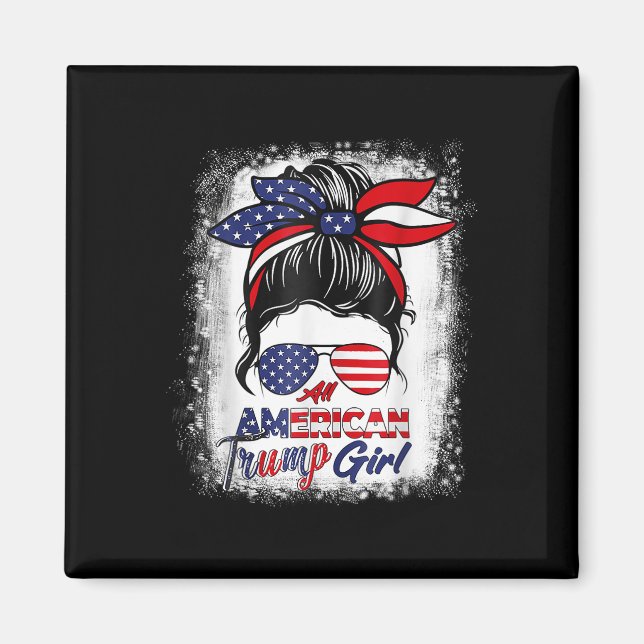 Íman Todos Os Americanos Trump Girl 4 De Julho Mensagem (Frente)