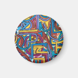 Íman Todos os Caminhos Levam Lá-Arte Abstrata Pintada à