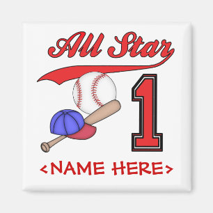 Íman Todos os primeiros aniversarios Star Baseball