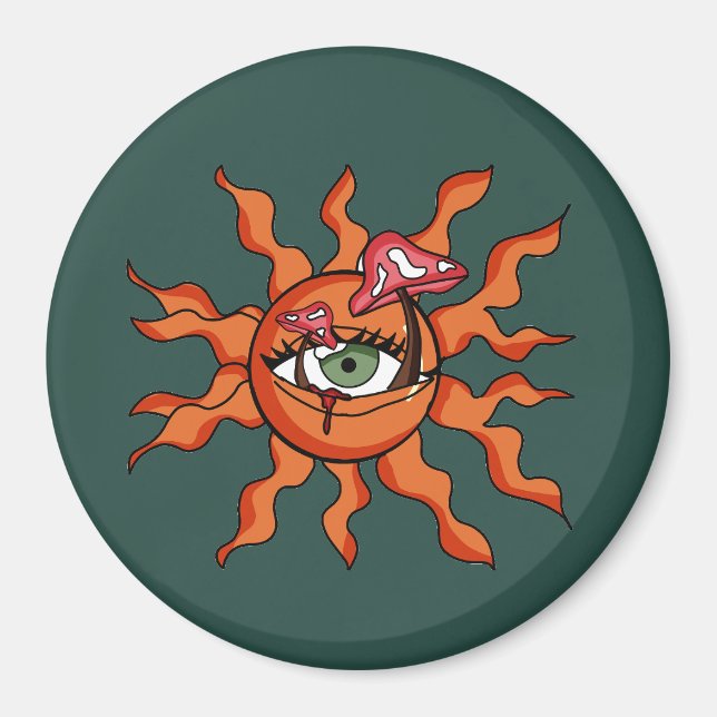 Íman Todos os Raios de Cogumelo Vendo Sol (Frente)