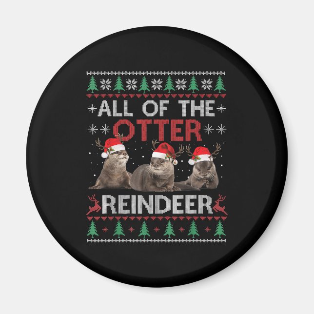 Íman Todos Os Suéteres Feios De Natal De Reindeer (Frente)